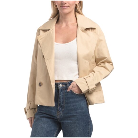 CYNTHIA ROWLEY Short Trench Coat - Picture 1 of 2